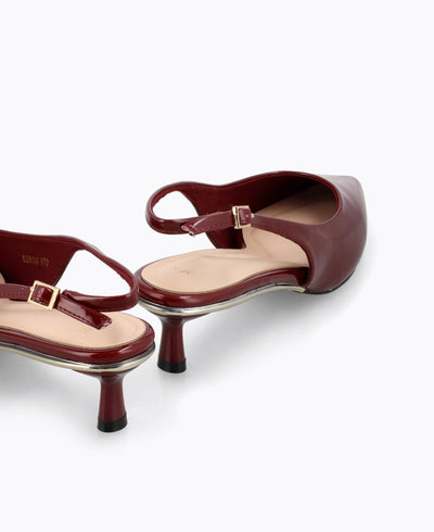 Rosalie Slingback Heel Pumps - Maroon