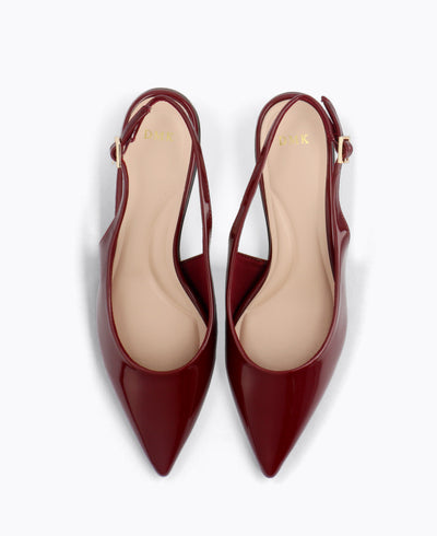 Rosalie Slingback Heel Pumps - Maroon