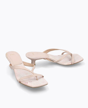 Willow Thong Heel Sandals - Pink