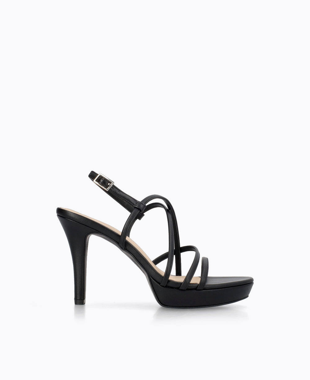 Heel Sandals Work Sandals Black Beatrice Strappy Heel Sandals