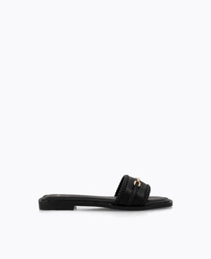 Jaena Flat Sandals - Black