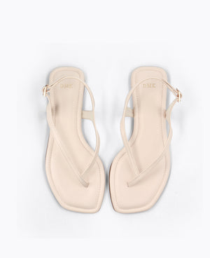 Karin Thong Flat Sandals - Beige
