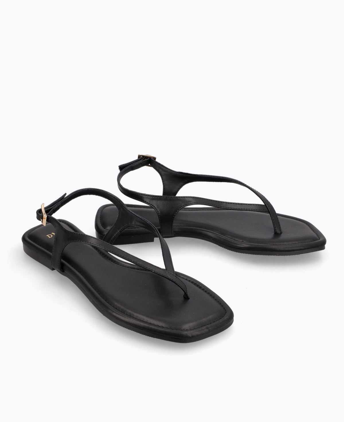 Karin Thong Flat Sandals - Black