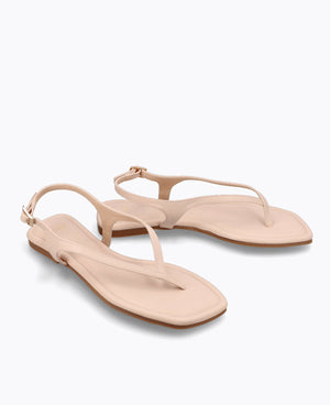 Karin Thong Flat Sandals - Nude