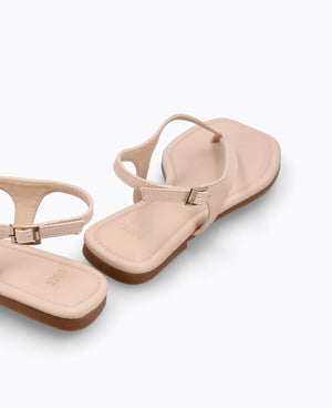 Karin Thong Flat Sandals - Nude