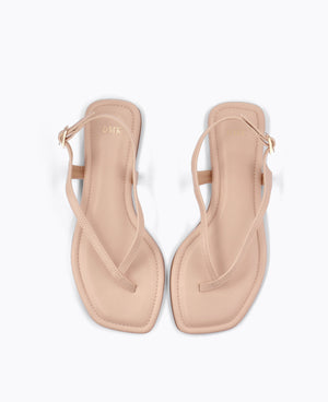 Karin Thong Flat Sandals - Nude