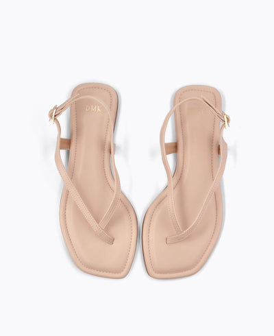 Karin Thong Flat Sandals - Nude