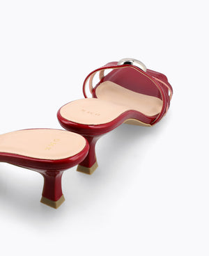 Angeline Heel Sandals - Maroon