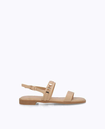 Clarke Flat Sandals - Nude