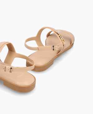 Clarke Flat Sandals - Nude