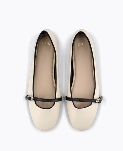Jana Mary Jane Flats - Beige