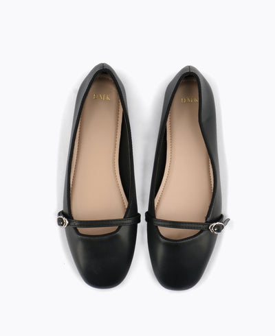 Jana Mary Jane Flats - Black