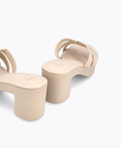 Hera Platform Heel Sandals - Beige