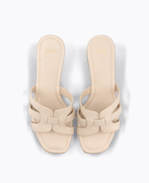 Hera Platform Heel Sandals - Beige