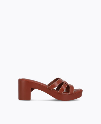 Hera Platform Heel Sandals - Brown