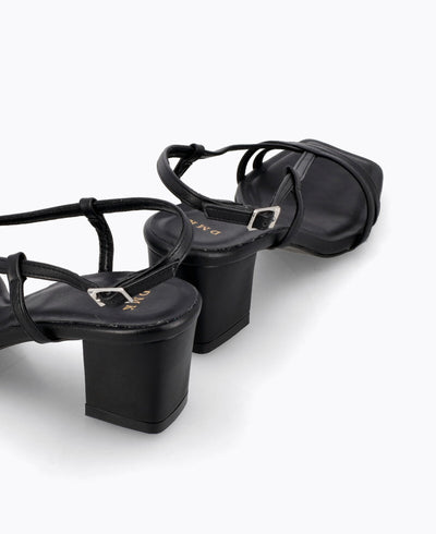 Kaylee Block Heel Sandals - Black