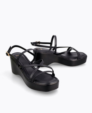 Esmeralda Platform Heel Sandals - Black