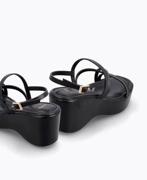 Esmeralda Platform Heel Sandals - Black