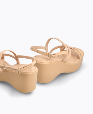 Esmeralda Platform Heel Sandals - Nude