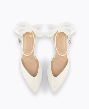 Meredith Bow Heel Pumps - Beige