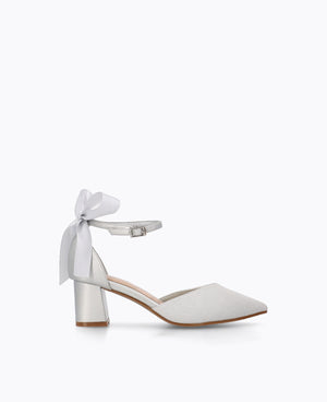 Meredith Bow Heel Pumps - Silver