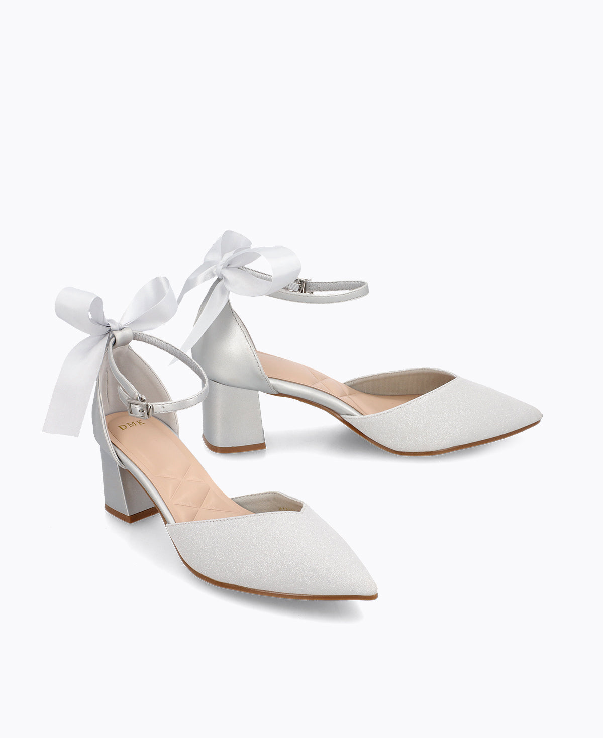 Meredith Bow Heel Pumps - Silver