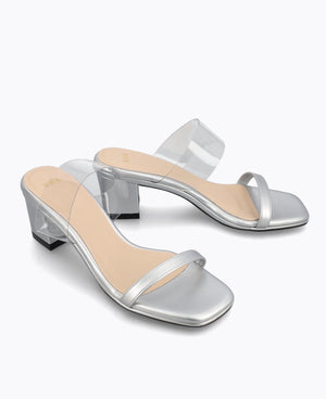 Nicolette Heel Sandals - Silver