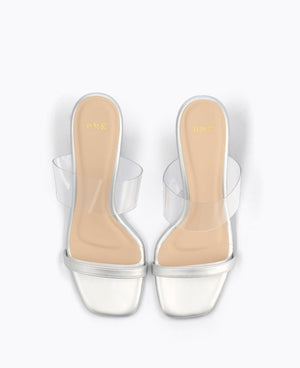 Nicolette Heel Sandals - Silver