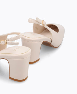 Pauline Slingback Heel Pumps - Beige