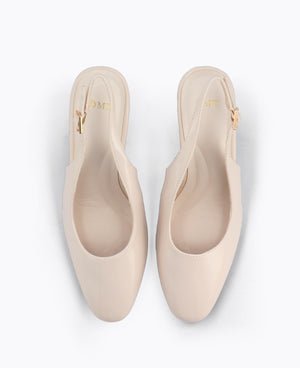 Pauline Slingback Heel Pumps - Beige