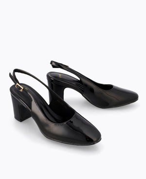 Pauline Slingback Heel Pumps - Black