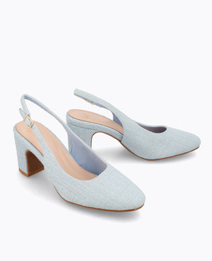 Pauline Slingback Heel Pumps - Blue