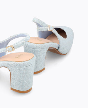 Pauline Slingback Heel Pumps - Blue