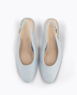 Pauline Slingback Heel Pumps - Blue
