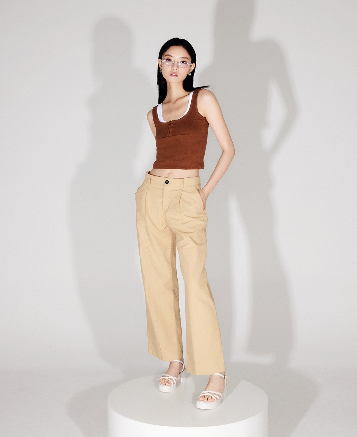 Reyna Platform Heel Sandals - Beige