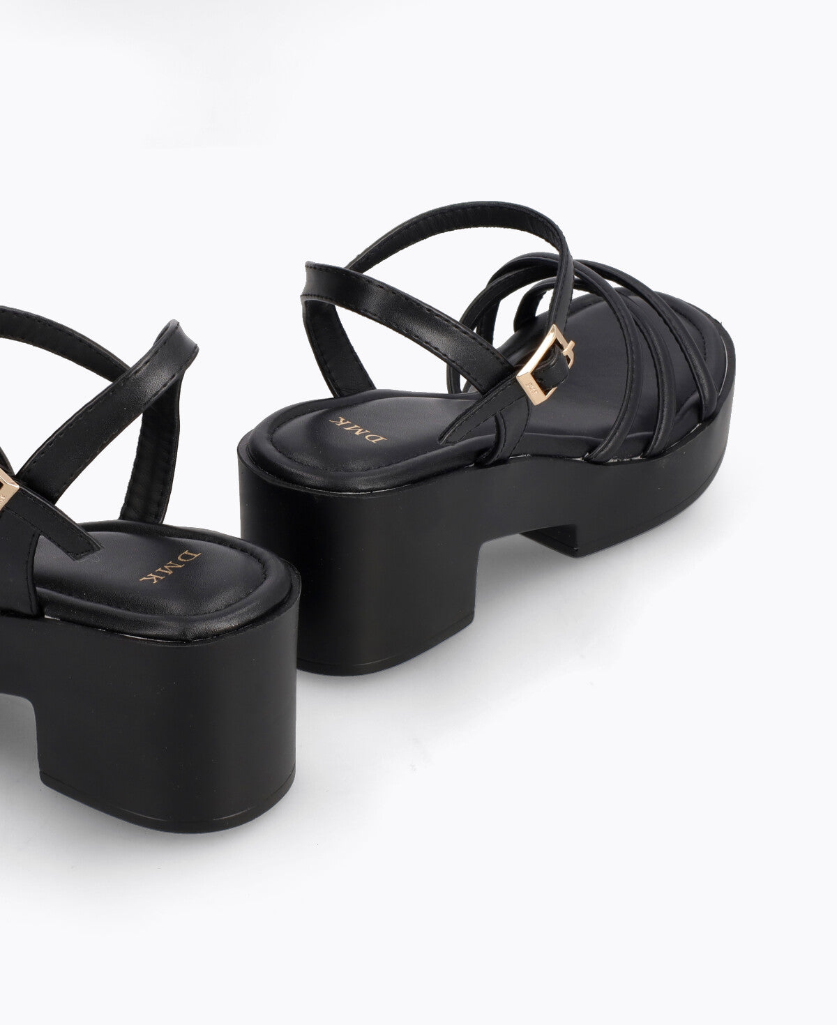 Reyna Platform Heel Sandals Black – DMK