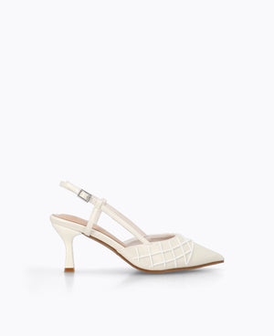 Shelly Slingback Heel Pumps - White
