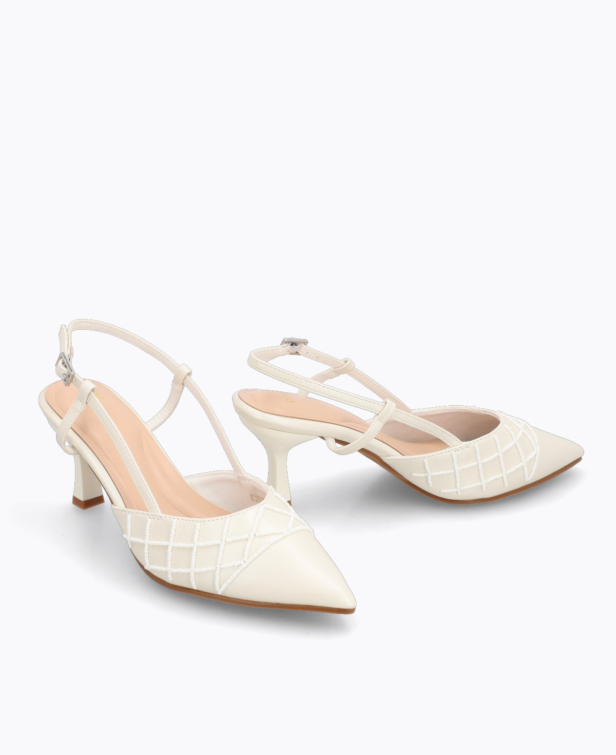 Shelly Slingback Heel Pumps - White