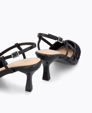 Shelly Slingback Heel Pumps - Black
