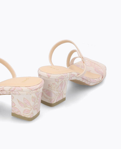 Tammy Block Heel Sandals - Floral Lilac