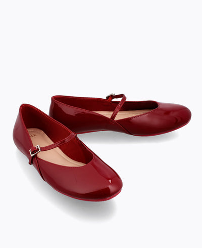 Wynona Mary Jane Flats - Maroon