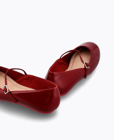 Wynona Mary Jane Flats - Maroon
