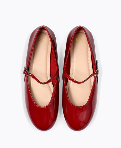 Wynona Mary Jane Flats - Maroon