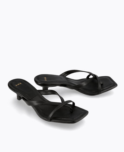 Kayla Thong Heel Sandals V2 - Black