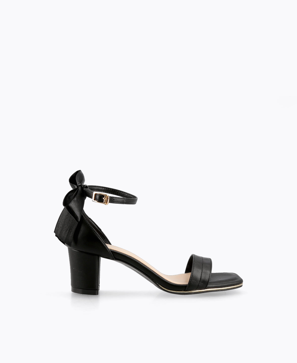 Sophia Bow Heel Sandals - Black