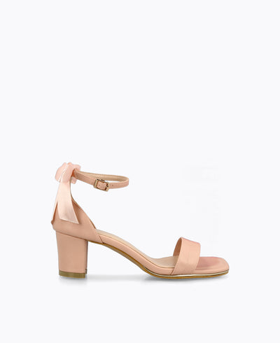 Sophia Bow Heel Sandals - Pink