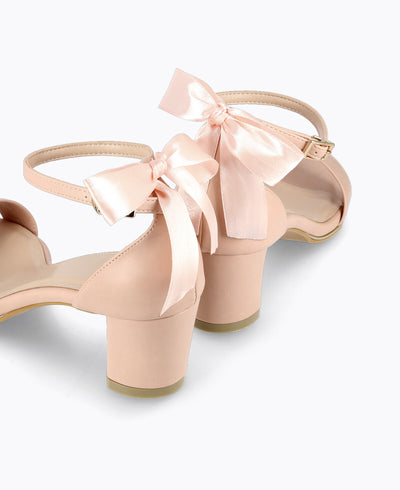 Sophia Bow Heel Sandals - Pink