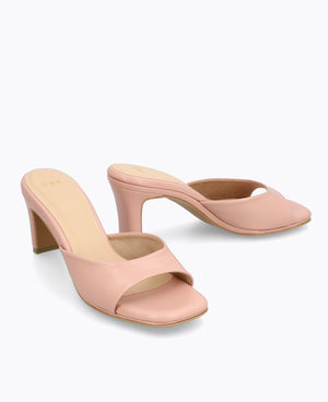 Anya Block Heel Sandals - Nude