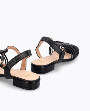 Bernice Flat Sandals - Black