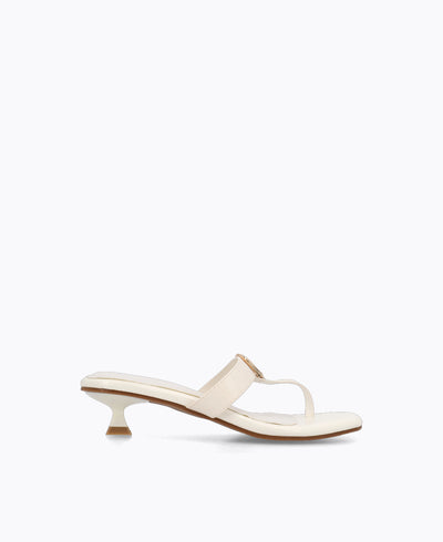 Ellery Thong Heel Sandals - Beige